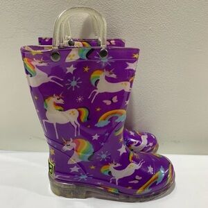 Western Chief Purple Unicorn Kids' Rain Boots